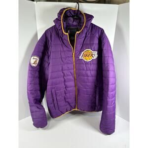Los Angeles Lakers Puffer Jacket Hooded Purple NBA Mens 2XL Coat